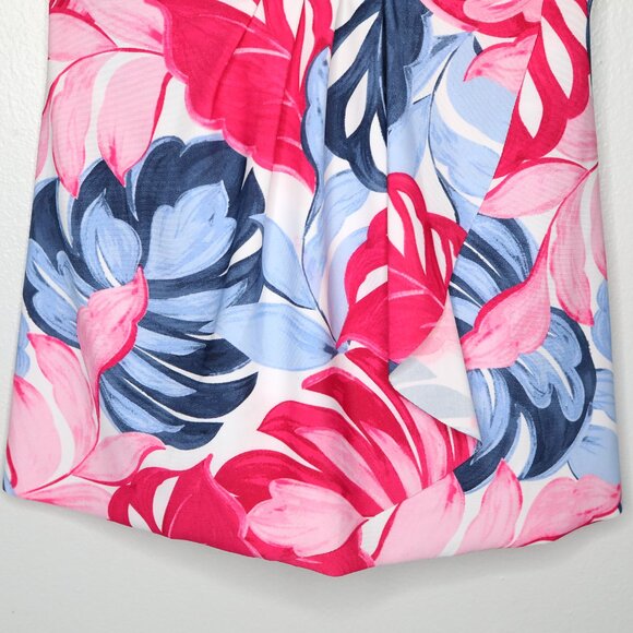 Stella Parker One Piece Skirted Swimsuit Floral Wrap Pink Blue Modest Pool Beach - Picture 8 of 13